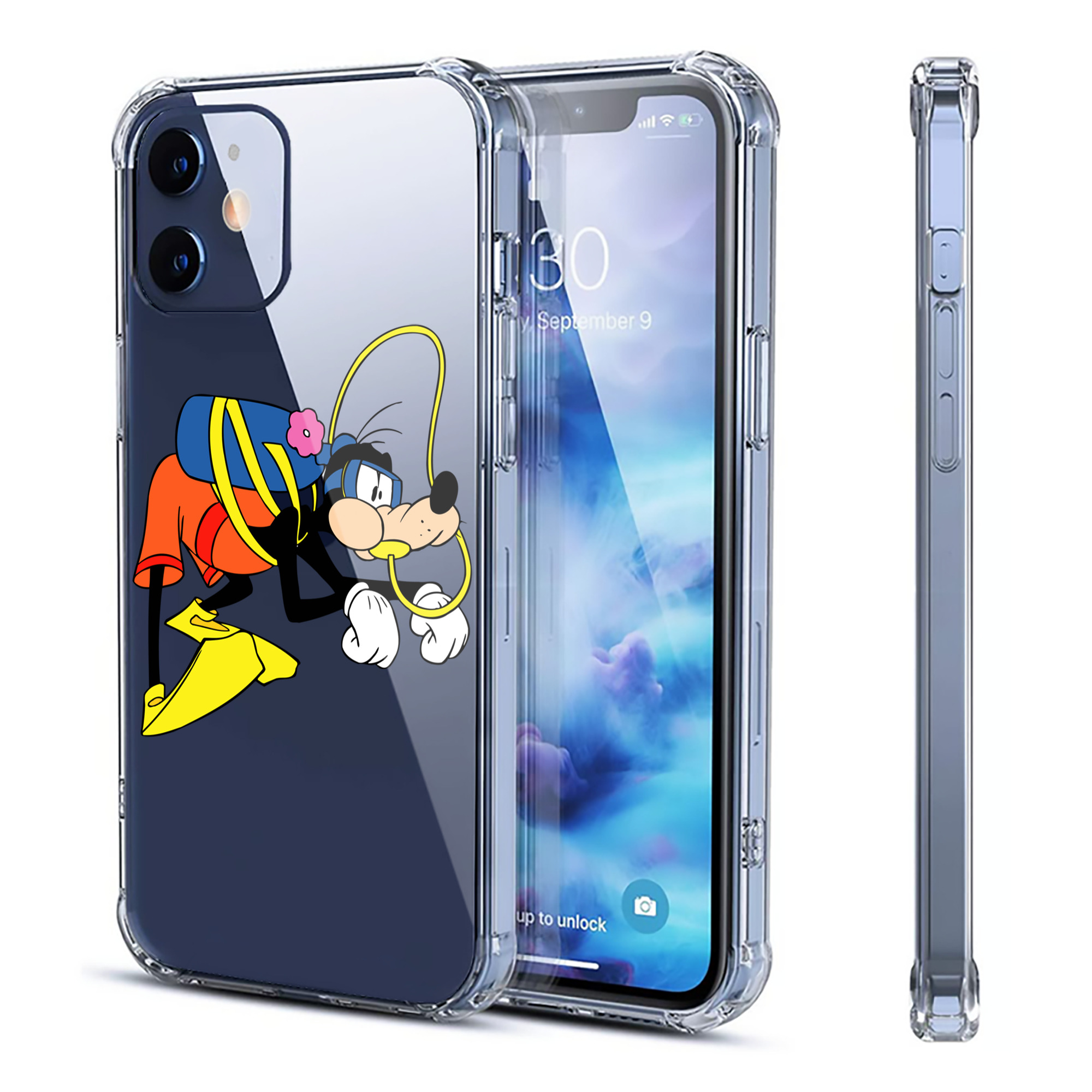 （画像用） ミッキーマウス Mickey Mouse 【iPhone 12シリーズ対応】透明スマホケース（クリアソフトケース）